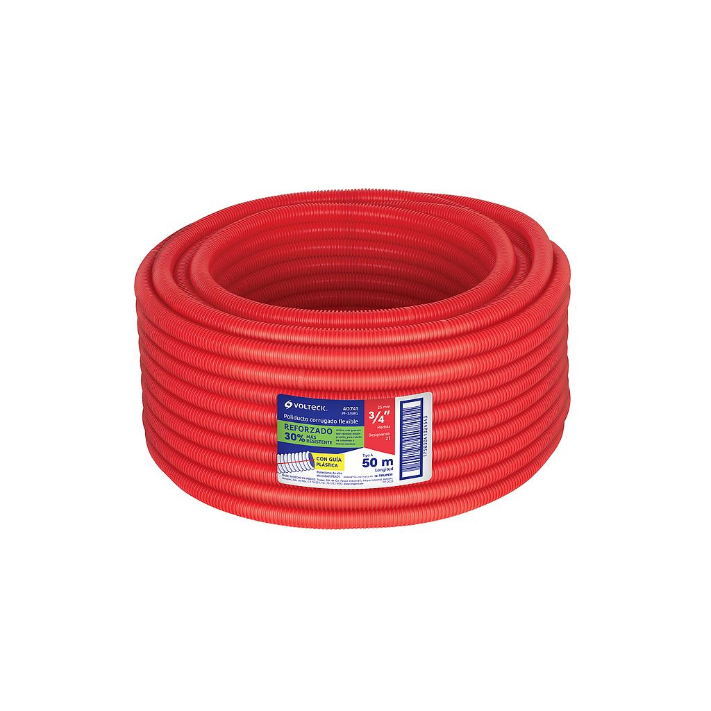 METRO DE POLIDUCTO DE 3/4' CORRUGADO FLEX REFORZADO C/GUIA, 50M