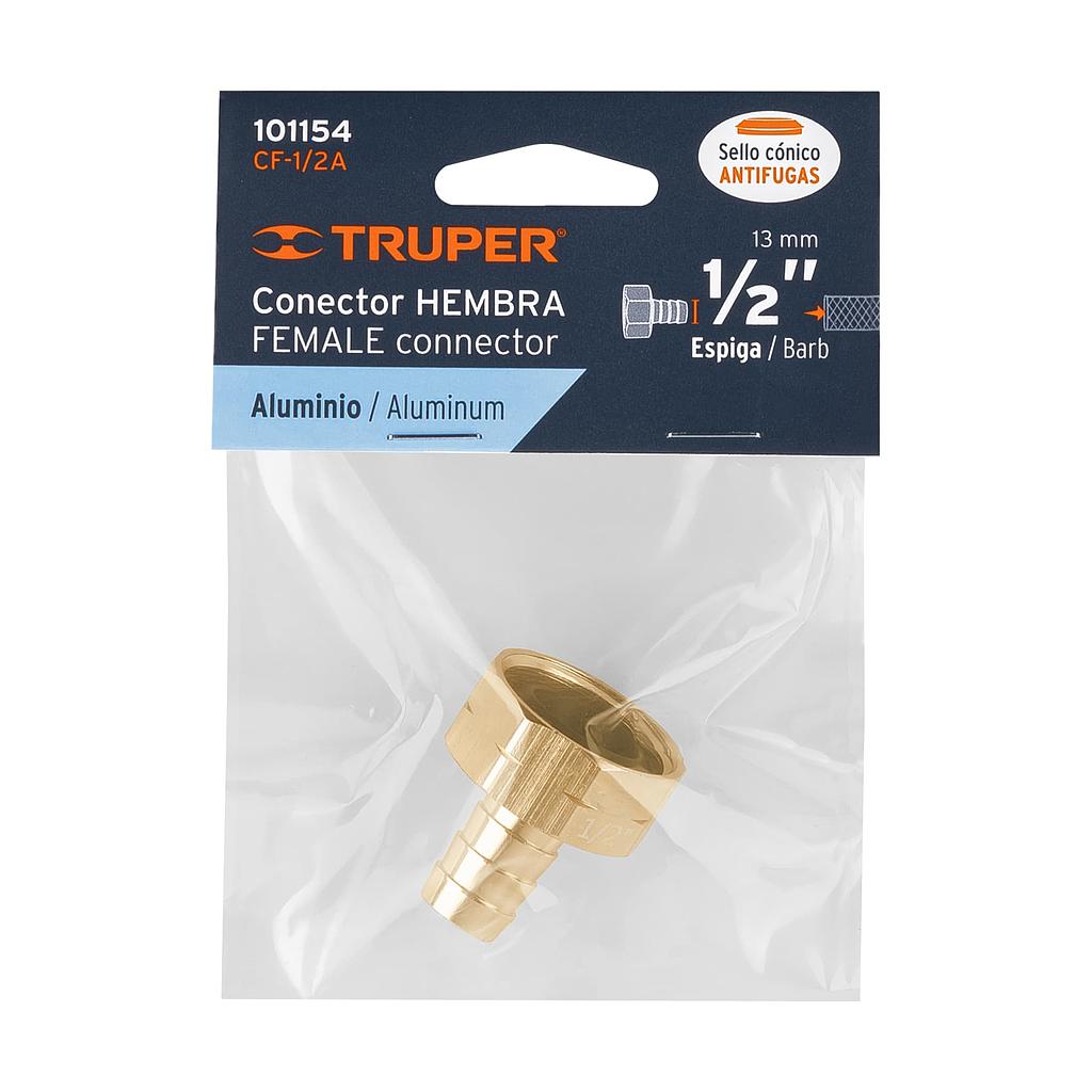 CONECTOR 1/2 HEMBRA DE ALUMINIO TRUPER