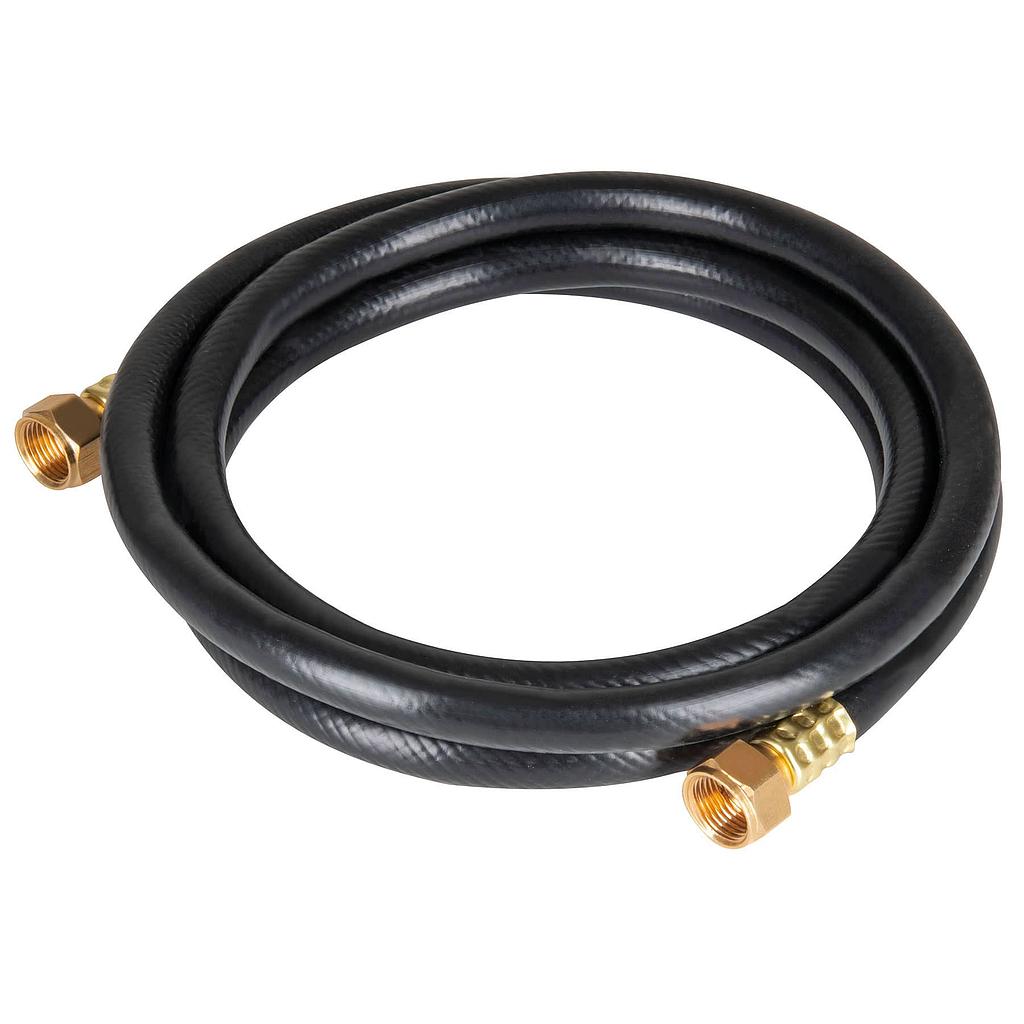 MANGUERA PARA GAS PVC NEGRA DE 3/8" FLARE DE 1 m FOSET