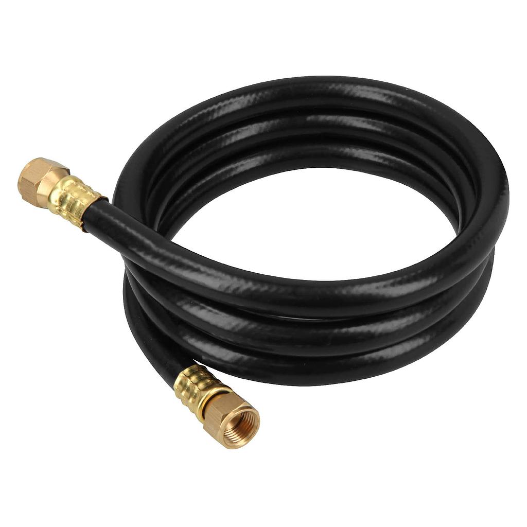 MANGUERA PARA GAS PVC NEGRA, 3/8 FLARE 1.5 M FOSET