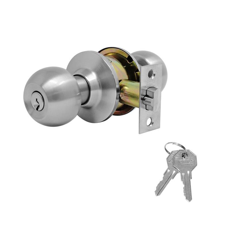 CERRADURA DE PERILLA RECAMARA ACABADO ACERO INOX MX5609 CONSTRUCCION PHILLIPS