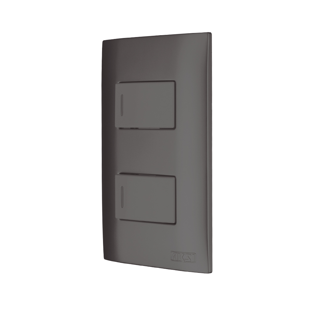 APAGADOR DOBLE SENCILLO DE TECLA CON PLACA PLASTICA  ONIX LINEA ALTIMUS
