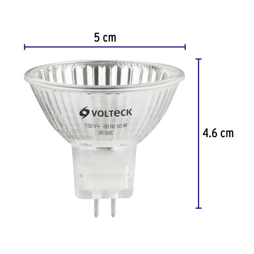LAMPARA DE HALOGENO TRANSPARENTE 50 W TIPO MR16 EN CAJA VOLTECK