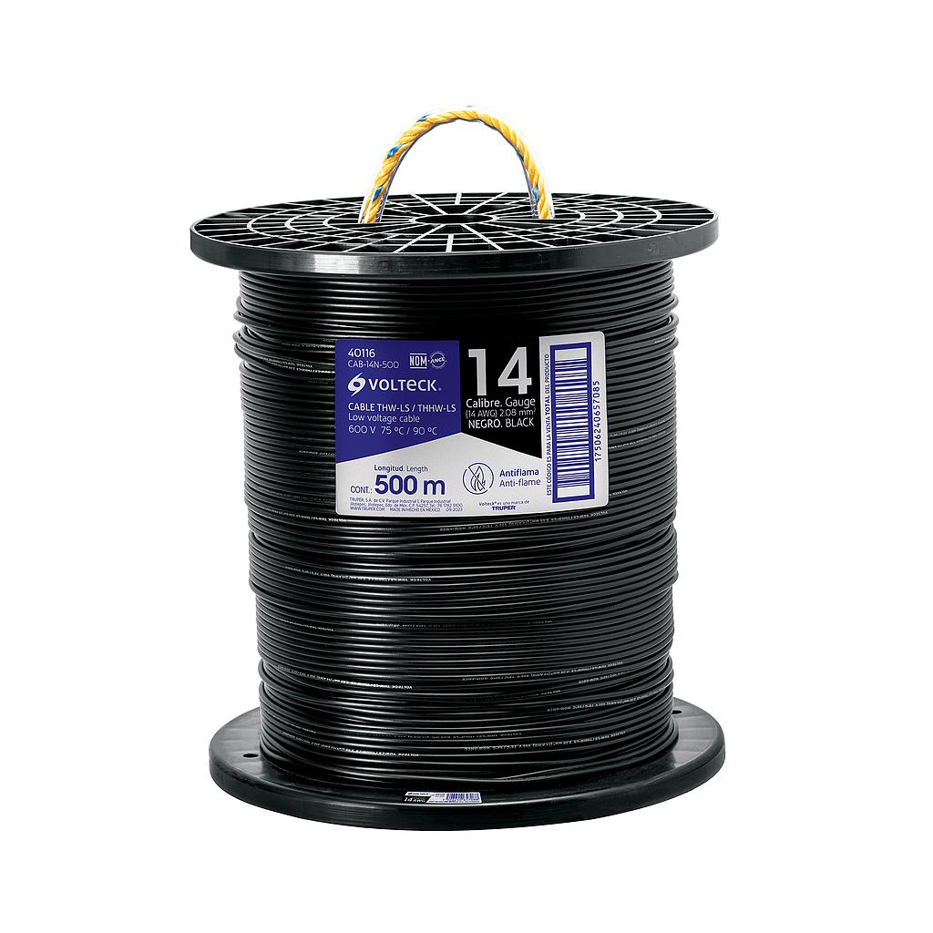 CABLE C-14 NEGRO EN CARRETE 500M VOLTEC