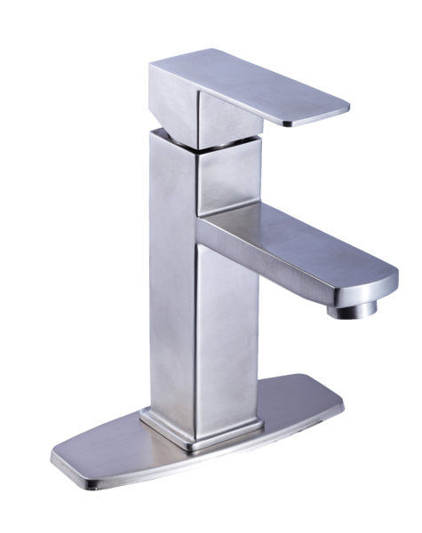 MONOMANDO CORTO CUADRADO PARA LAVABO EN ACERO INOXIDABLE (INCLUYE CUBIERTA) ALAN
