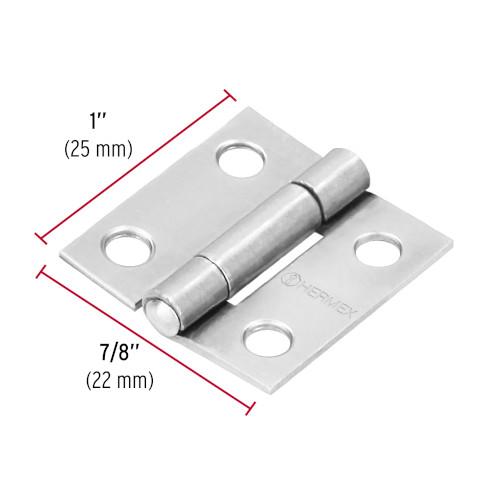 BISAGRA RECTANGULAR DE 1" ACERO PULIDO HERMEX