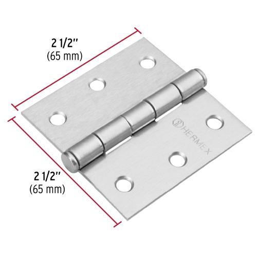 BISAGRA CUADRADA 2-1/2 SATINADO CABEZA PLANA HERMEX