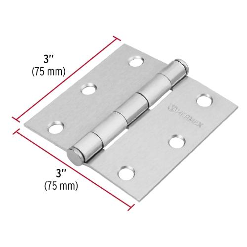 BISAGRA CUADRADA 3 SATINADO CABEZA PLANA HERMEX