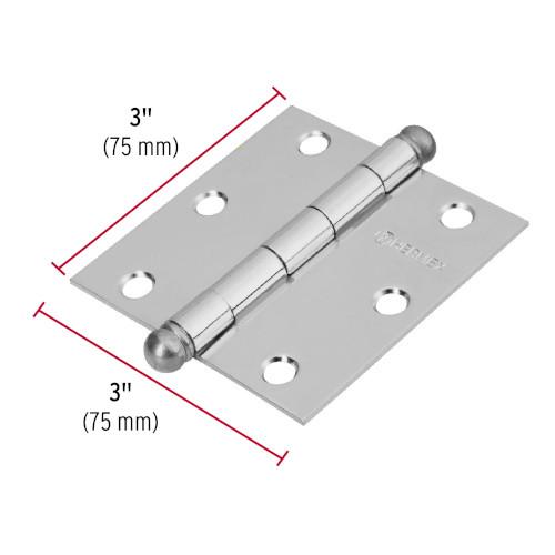 BISAGRA CUADRADA DE 3" SATINADO CABEZA REDONDA HERMEX