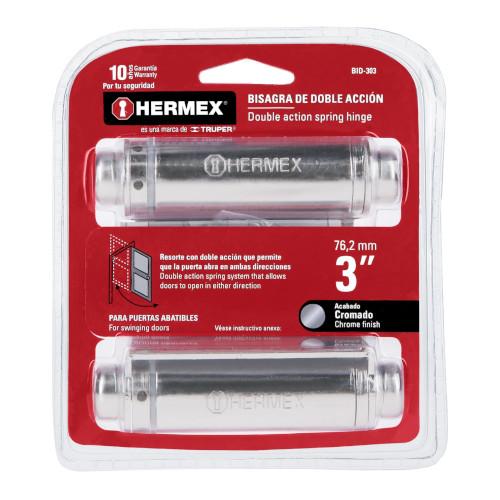 BISAGRA DE DOBLE ACCIN 3 ACERO CROMADO HERMEX
