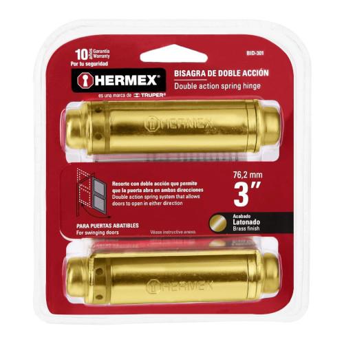 BISAGRA DE DOBLE ACCIN 3 ACERO LATONADO HERMEX