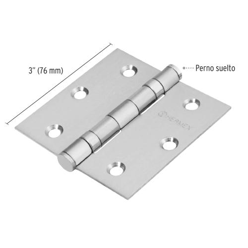 BISAGRA RECTANGULAR DE 1" ACERO INOXIDABLE HERMEX
