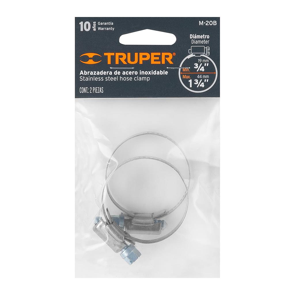 BOLSA CON 2 ABRAZADERAS SIN FIN No. 20 7/8 - 1-3/4" TRUPER