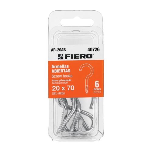 BLISTER CON 6 ARMELLAS ABIERTAS DE 20 X 70 FIERO