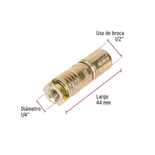 BOLSA CON 4 TAQUETES EXPANSIVOS DE 1/4 Plg. SIN TORNILLO FIERO