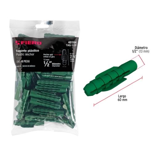 BOLSA 50 TAQUETES DE PLASTICO 1/2 FIERO