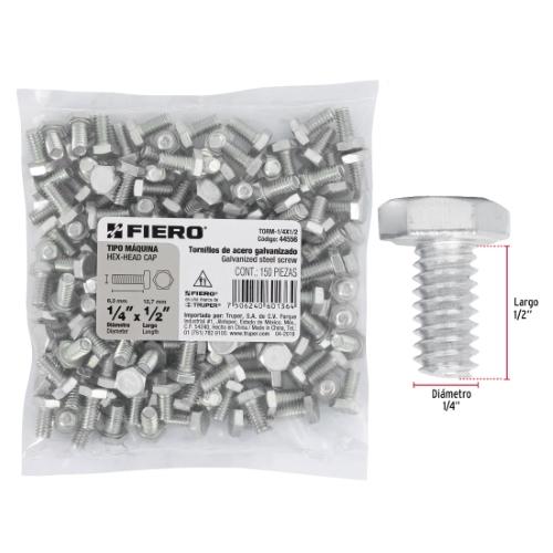 BOLSA CON 150PZA TORNILLO MAQUINA 1/4X1/2