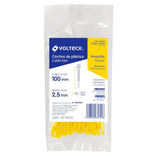 BOLSA CINCHOS AMARILLO 10CMX2.5MM C/100P