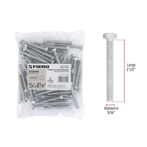 BOLSA TORNILLO MAQUINA 5/16X21/2 CON 60PZ