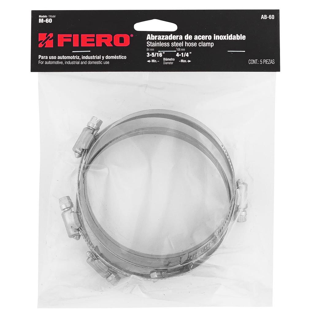 BOLSA CON 5 ABRAZADERAS SIN FIN #60 3-5/16" - 4-1/4" FIERO