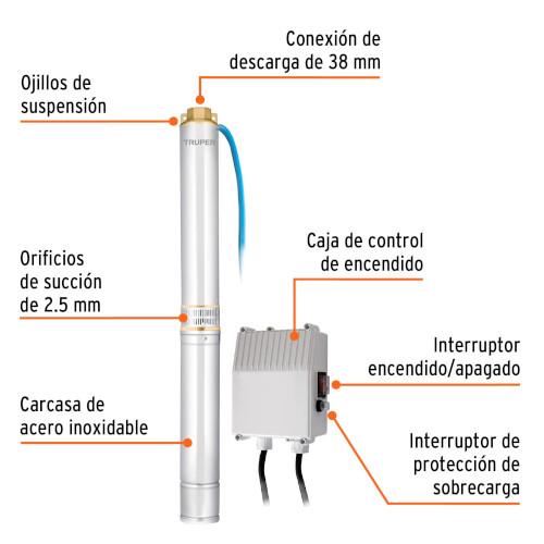 BOMBA P/AGUA LIMPIA TIPO BALA 2HP no causa ivaTRUPER