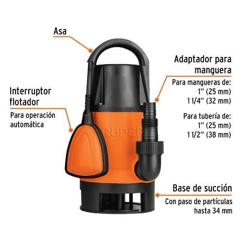BOMBA SUMERGIBL P/AGUA SUCIA 11/2HP TRUP