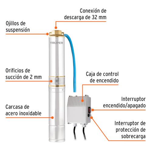 BOMBA SUMERGIBLE TIPO BALA 4" 1/2 HP USO AGRICOLA NO CAUSA IVA TRUPER
