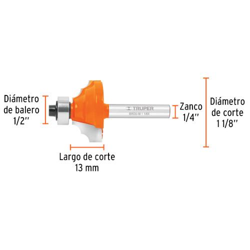 BROCA P/ROUTER MOLD CLASICA C/BAL TRUPER