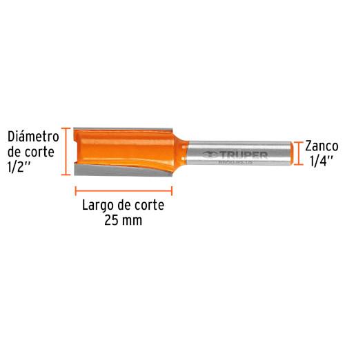 BROCA P/ROUTER RECTA 2 FILOS 1/2 TRUPER