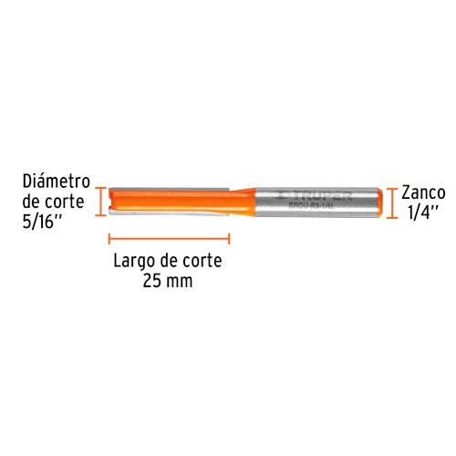 BROCA P/ROUTER RECTA 2 FILOS 1/4TRUPE