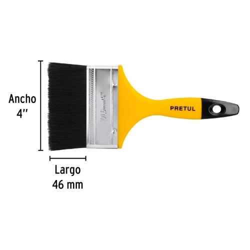 BROCHA USO GENERAL DE 4" CON MANGO DE PLÁSTICO, PRETUL