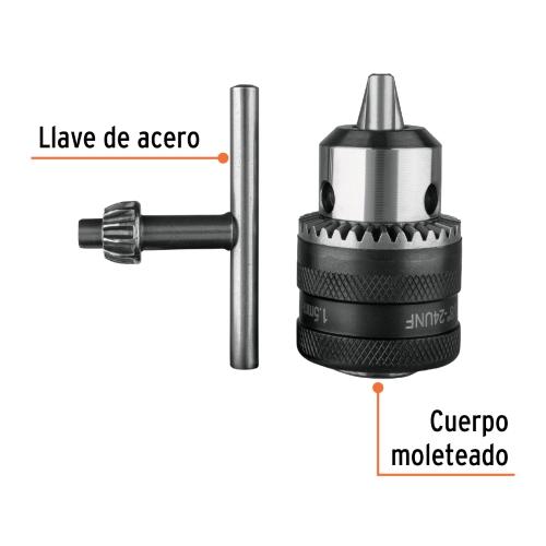BROQUERO 3/8" CON LLAVE CUERPO MOLETEADO TRUPER