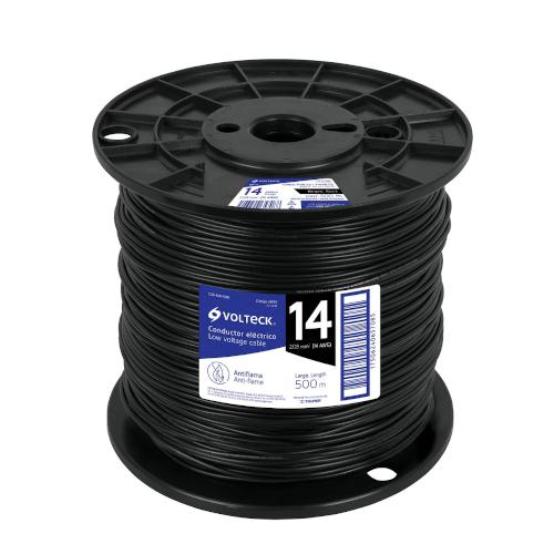 METRO DE CABLE THHW-LS 12 AWG NEGRO EN CARRETE DE 500 m