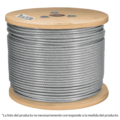 CABLE FLEXIBLE DE ACERO 7 X 19 DE 1/8" RECUBIERTO PVC, METRO FIERO