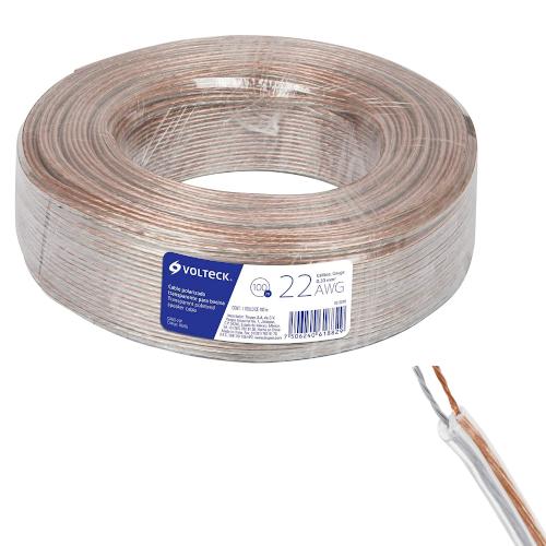 CABLE P/BOCINA TRANSPAR 100MT CALIBRE 22