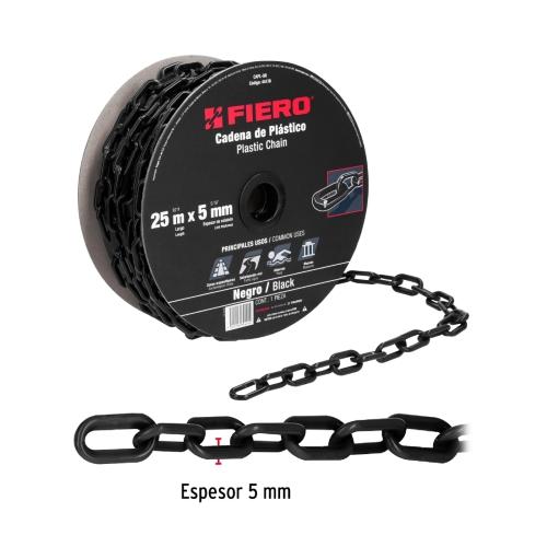 CADENA DE PLASTICO 5MM NEGRO FIERO