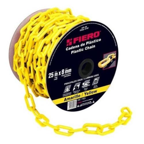 CADENA DE PLASTICO DE 8 mm 5/16" AMARILLA FIERO (25 m)