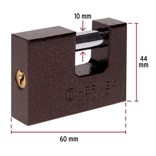 CANDADO ANTIPALANCA DE 60 mm CUERPO DE HIERRO BASIC HERMEX