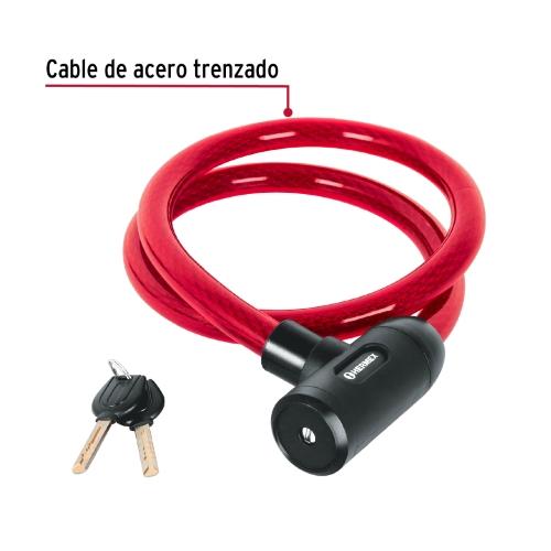 CANDADO CABLE 20MM 1.20M CON LLAVE HERMEX