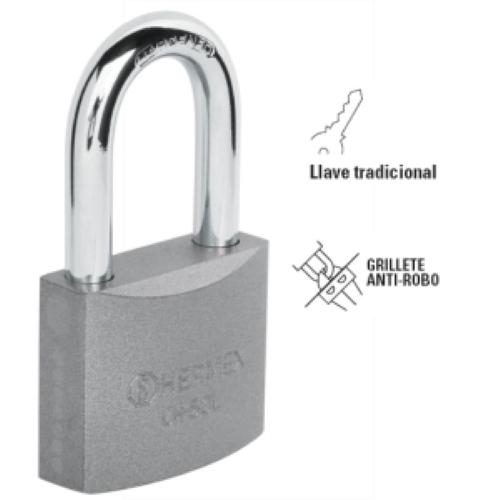CANDADO DE HIERRO DE 50 mm GANCHO LARGO EN CAJA HERMEX