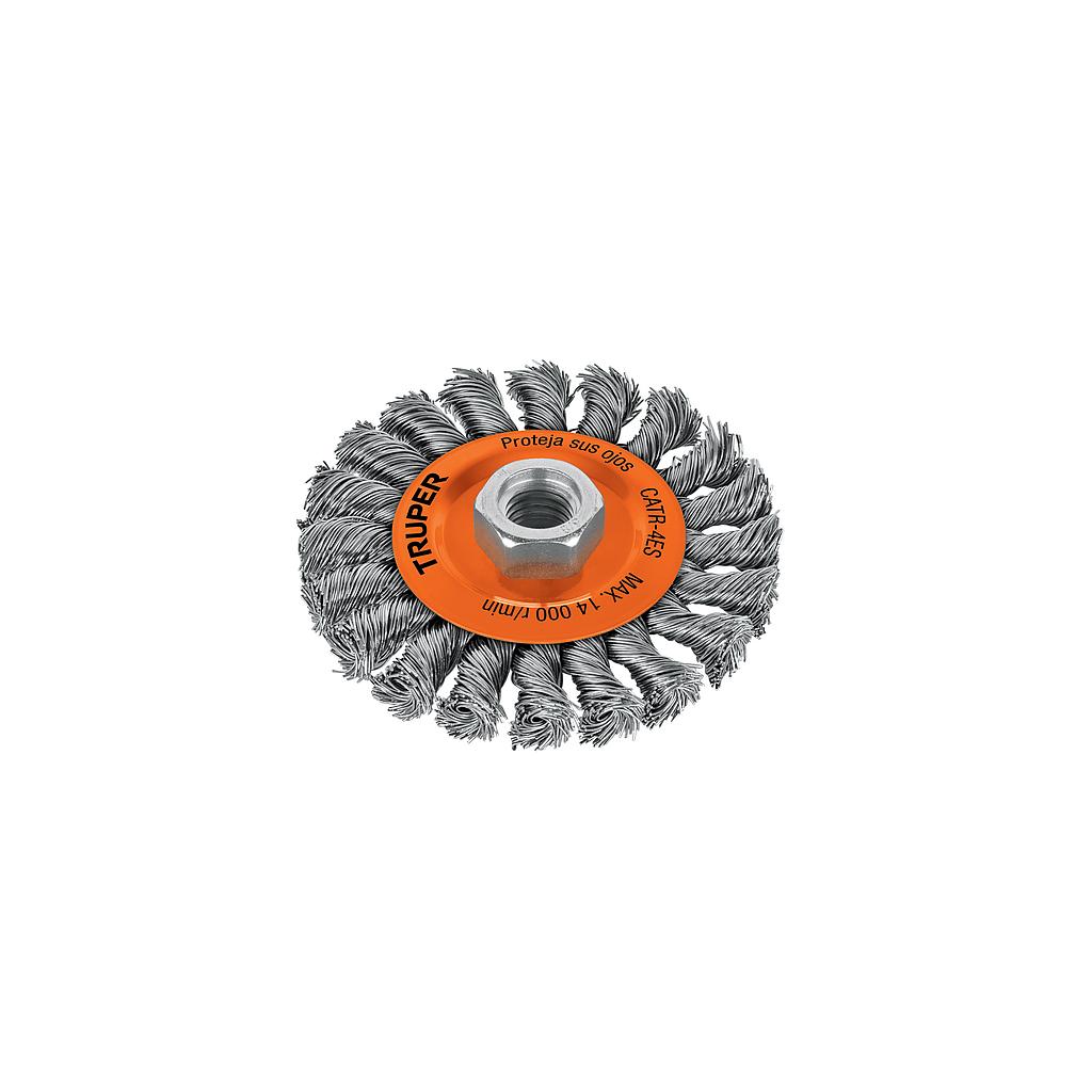 CARDA CIRCULAR 4" ALAMBRE TRENZADO EJE 5/8"-11 TRUPER