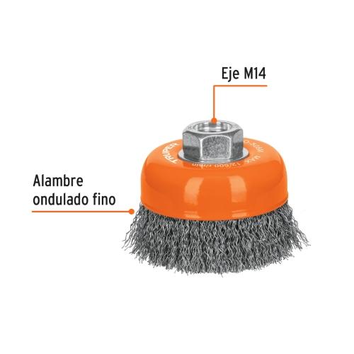 CARDA COPA 14MM 3 ALAMBRE FINO TRUPER