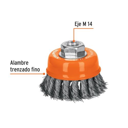 CARDA COPA TRENZADA 14MM DIAM. 3 TRUPER ultimos productos