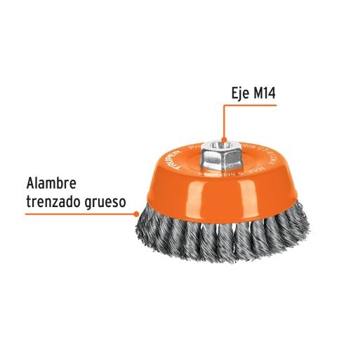 CARDA COPA TRENZADA 5 ENT.14MM TRUPER