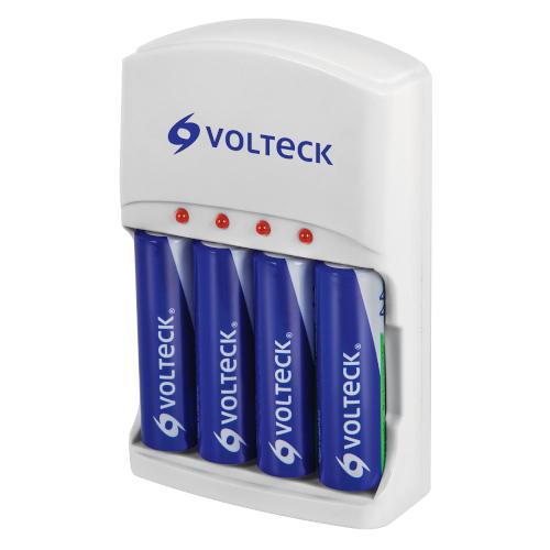 CARGADOR CON 4 PILAS AA VOLTECK