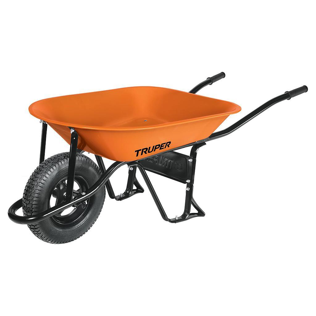 CARRETILLA 4FT LLANTA NEUMATICA REFORZADA NARANJA TRUPER