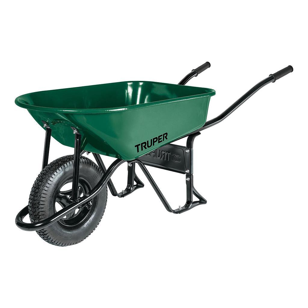 CARRETILLA 5FT LLANTA NEUMATICA REFORZADA VERDE TRUPER