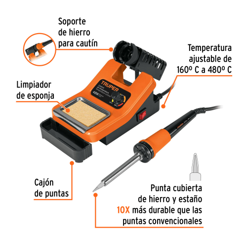 CAUTÍN 48 W PROFESIONAL PARA ELECTRÓNICA CON ESTACIÓN