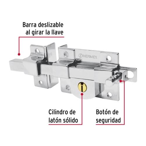 CERRADURA DE BARRA FIJA IZQUIERDA HERMEX
