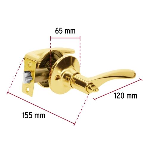 CERRADURA MANIJA MILN RECAMARA LATON BRILLANTE CIL METAL